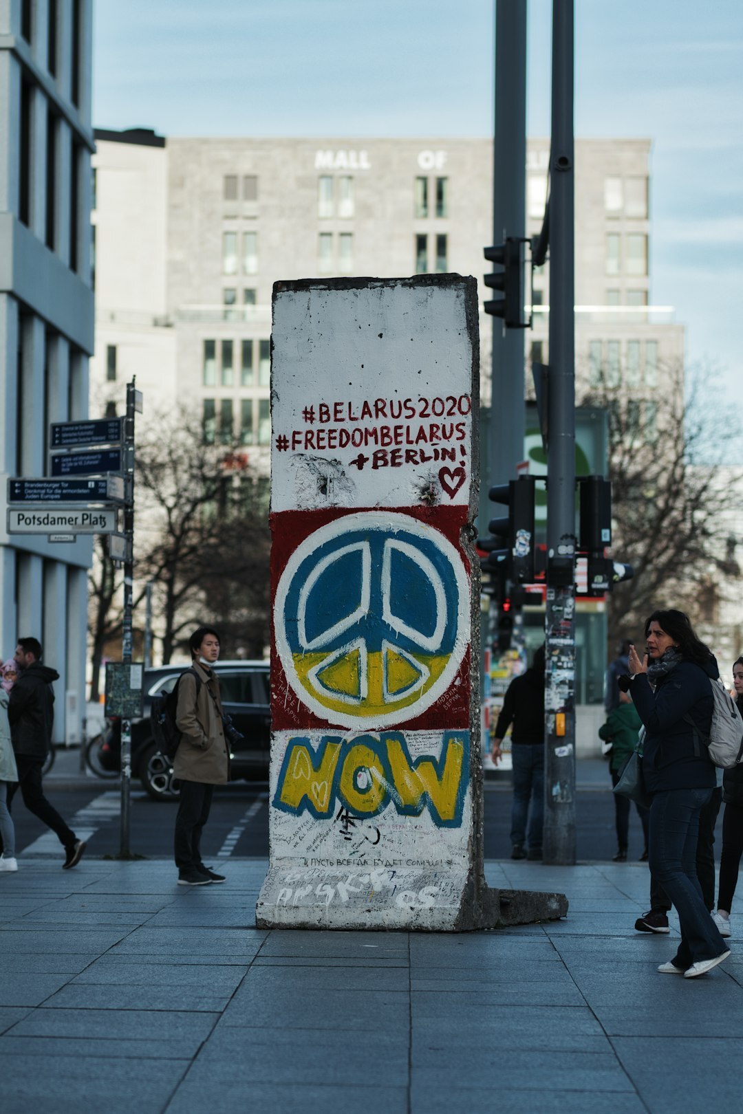 protest signs in street