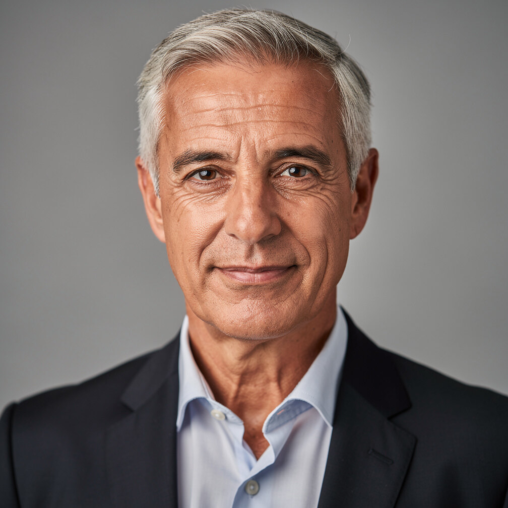 Studio portrait of a senior Portuguese male editor