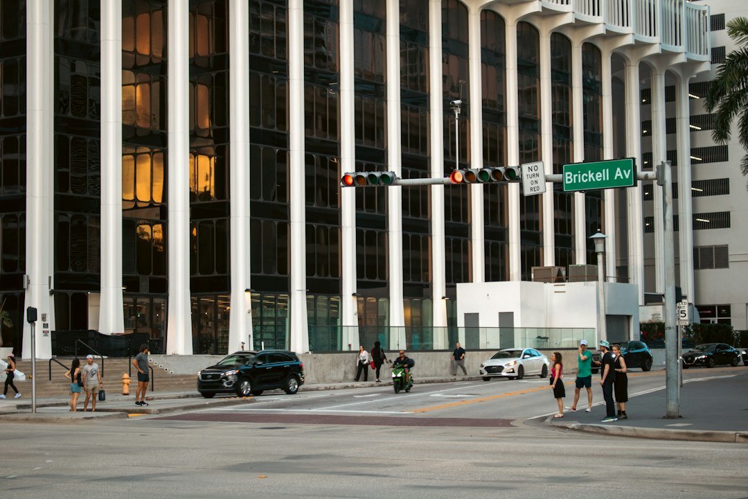 protesters outside office building